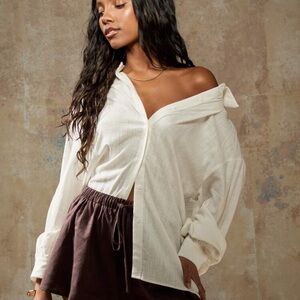 Missguided+ Off-White Button-Up Blouse